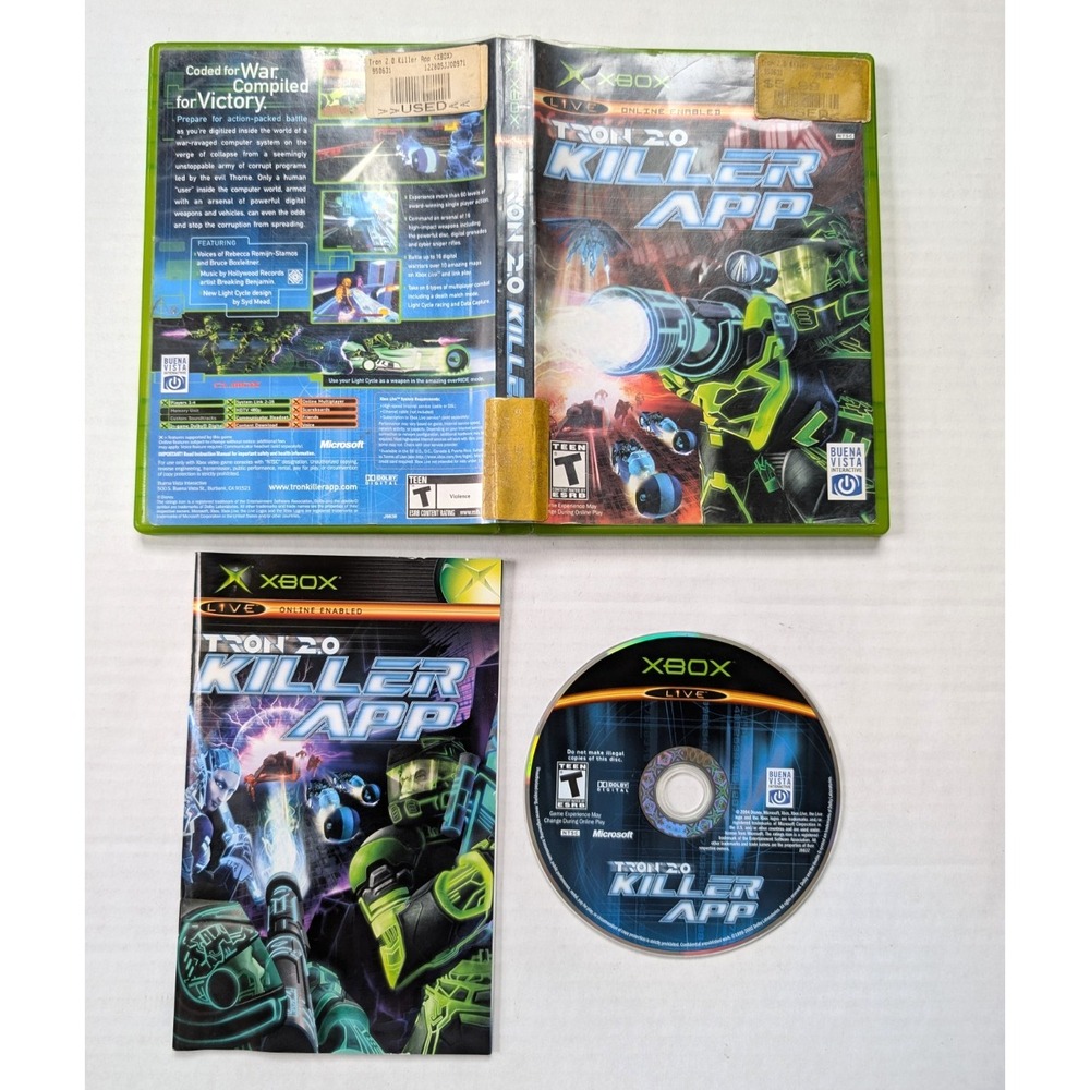 Tron 2.0 Killer App Complete Microsoft Xbox 2004 CIB Tested